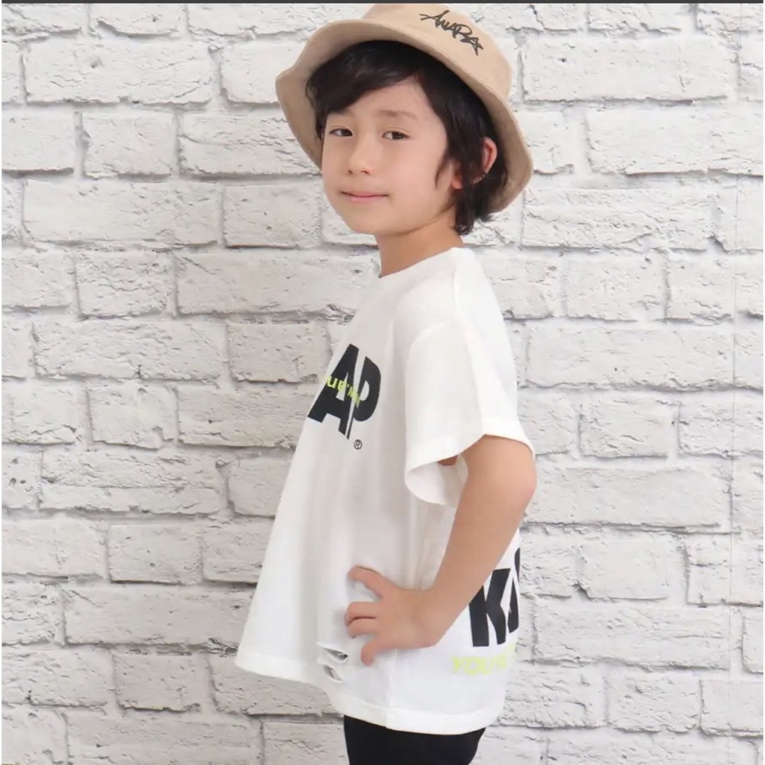 ANAP(アナップ)のANAP ロゴTシャツ 半袖  ホワイト  男女兼用 キッズ/ベビー/マタニティのキッズ服男の子用(90cm~)(Tシャツ/カットソー)の商品写真