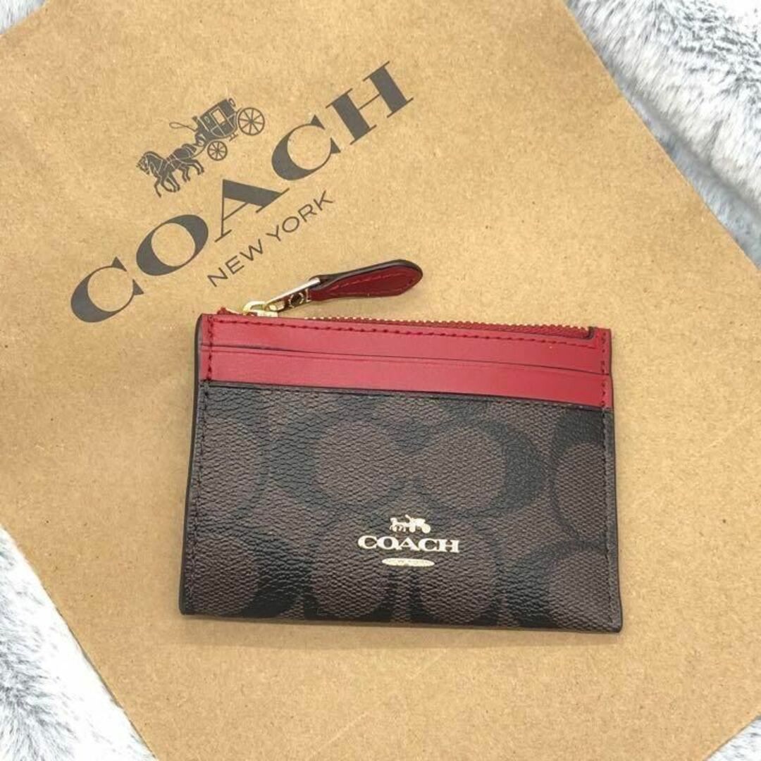 ⭐COACH⭐⭐コーチ新品 コインIDパスケース フラグメントケース 深緑