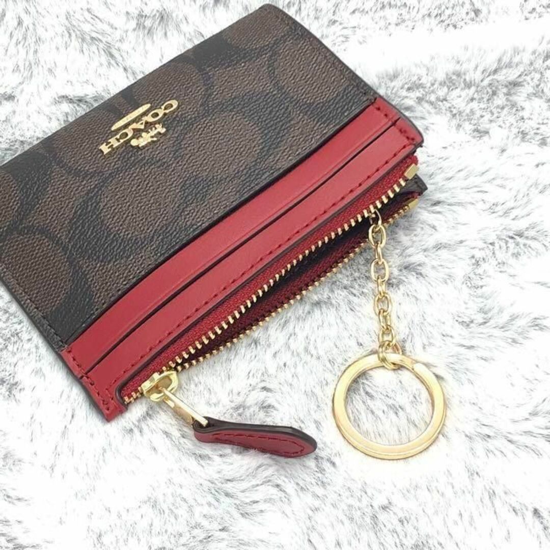 ⭐COACH⭐コーチ⭐新品 IDパスケース コイン レザー 赤×茶色 - パス ...