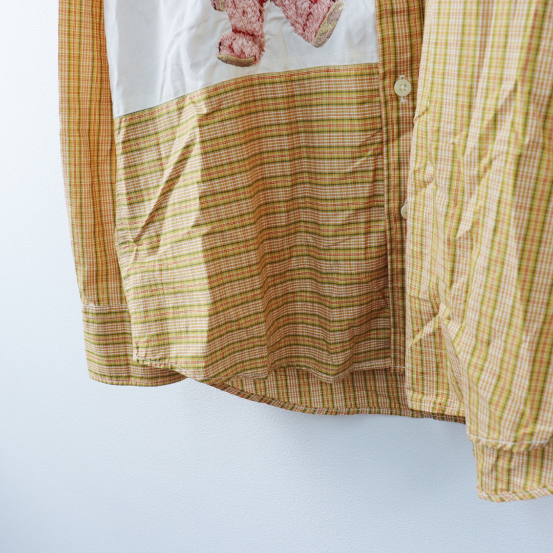 カールヘルム Karl Helmut 美品 2021SS 桜テディ刺繍 チェックボタンダウンシャツ 3（M)/ベージュ系 メンズ【2400013501989】 5