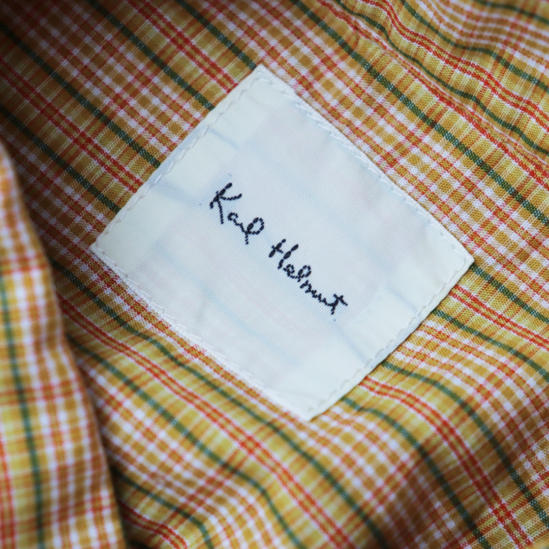 カールヘルム Karl Helmut 美品 2021SS 桜テディ刺繍 チェックボタンダウンシャツ 3（M)/ベージュ系 メンズ【2400013501989】 8