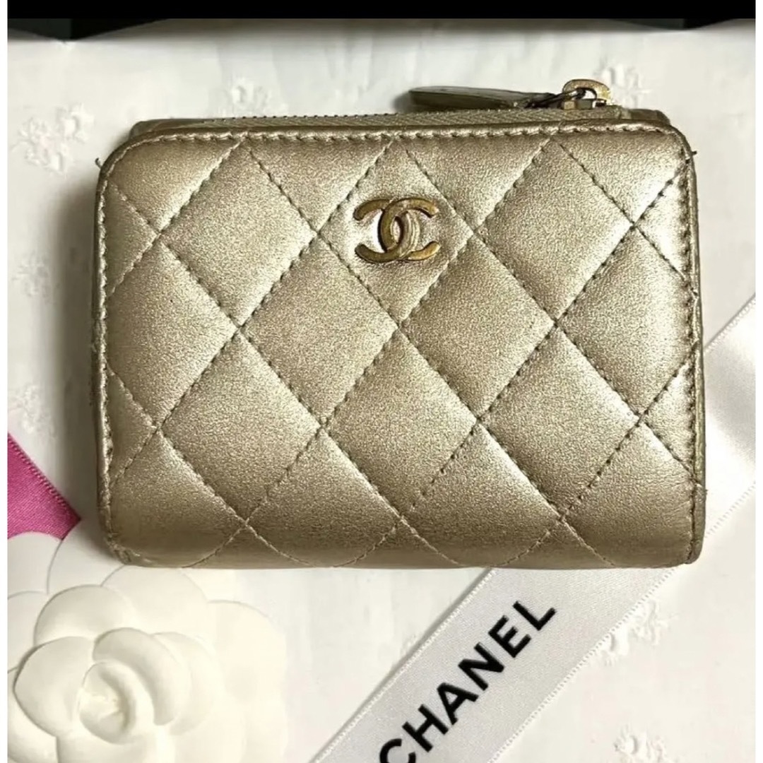 ◆極美品◇金運アップ☆CHANEL シャネル 二つ折りココマークデニムウォレット