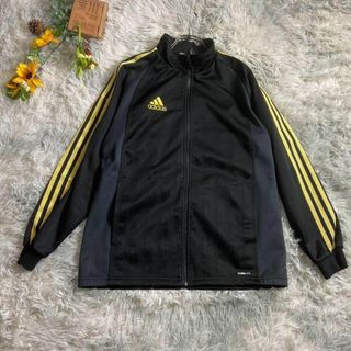 美品【adidas】　ロゴ入りトラックジャケット　Ｌサイズ　スタンドカラー　人気