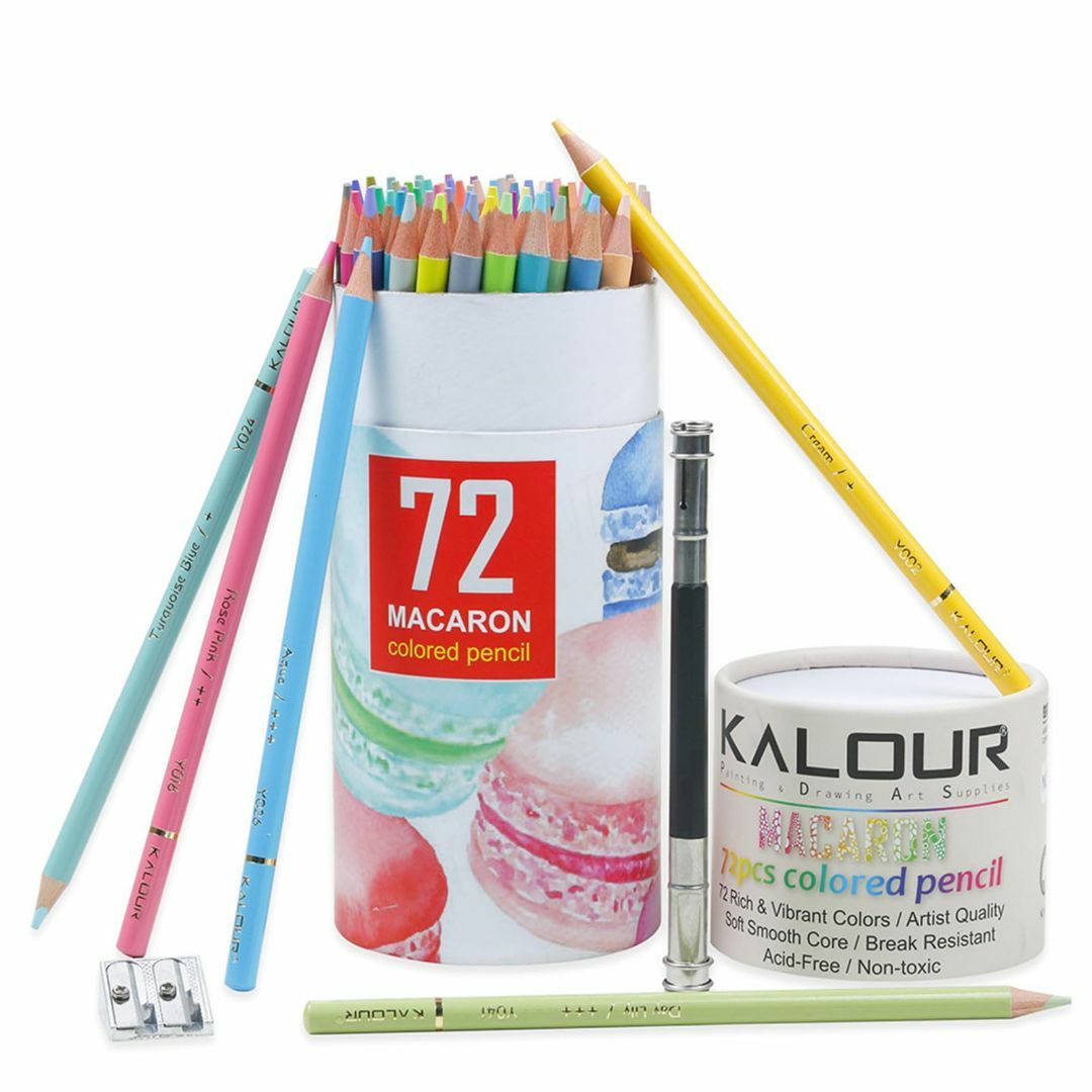 マカロン色鉛筆 72色セット 油性色鉛筆 非毒性・写生・塗り絵・スケッチ 学生さ