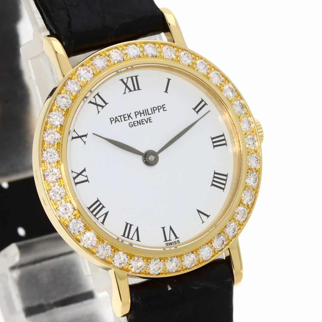 PATEK PHILIPPE(パテックフィリップ)のPATEK PHILIPPE 4820J-001 カラトラバ メーカーコンプリート 腕時計 K18YG 革 ダイヤモンド レディース レディースのファッション小物(腕時計)の商品写真