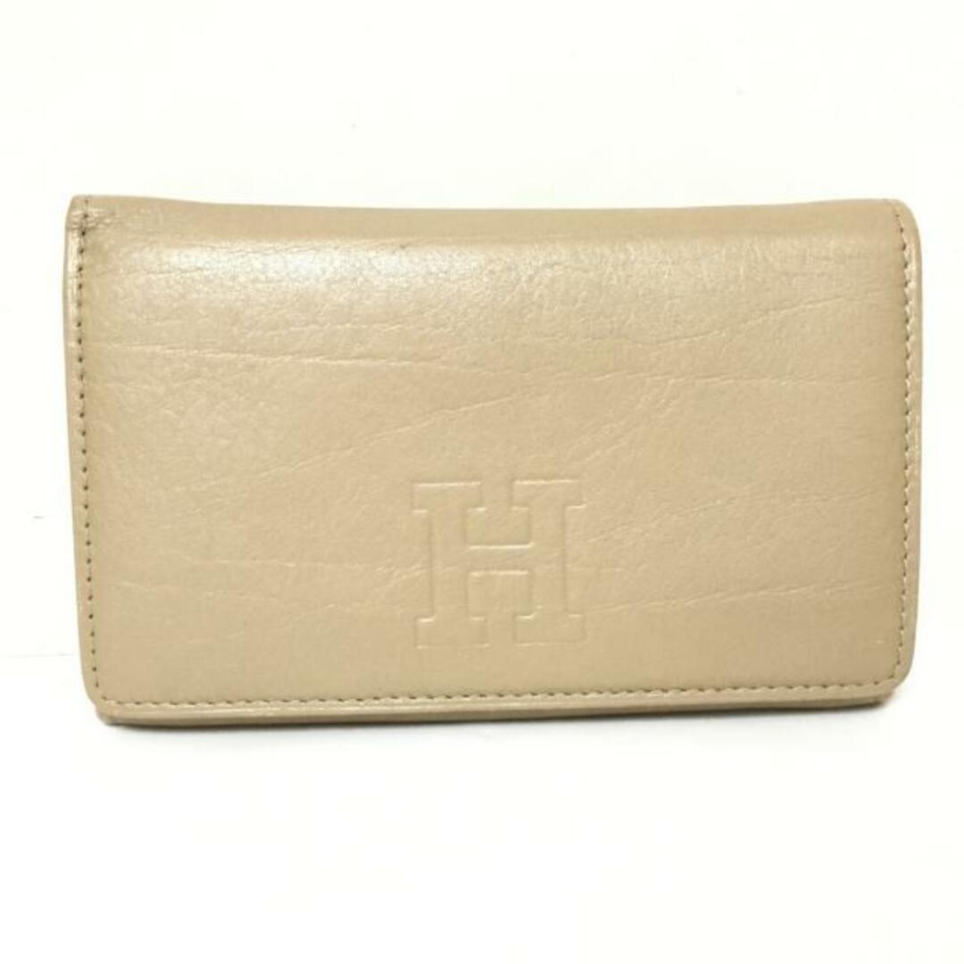 ヒロフ Wホック財布 - ベージュ レザー - 財布