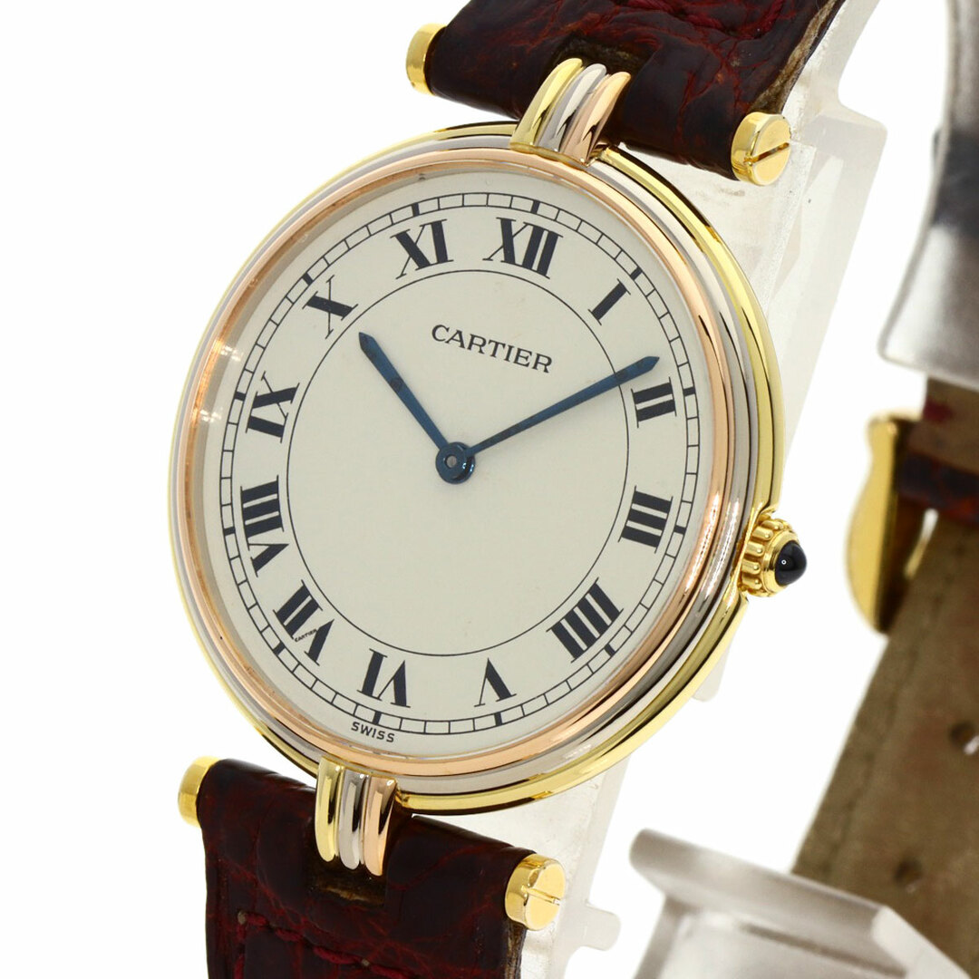 CARTIER マストヴァンドーム LM 腕時計 K18YG 革 メンズ