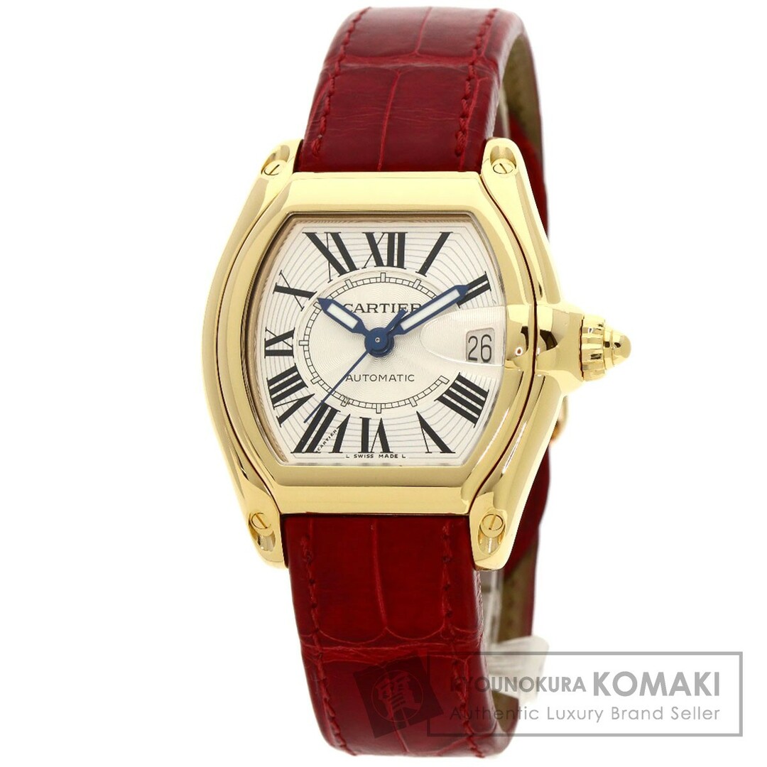 CARTIER W62005V2 ロードスター LM 腕時計 K18YG 革 メンズ