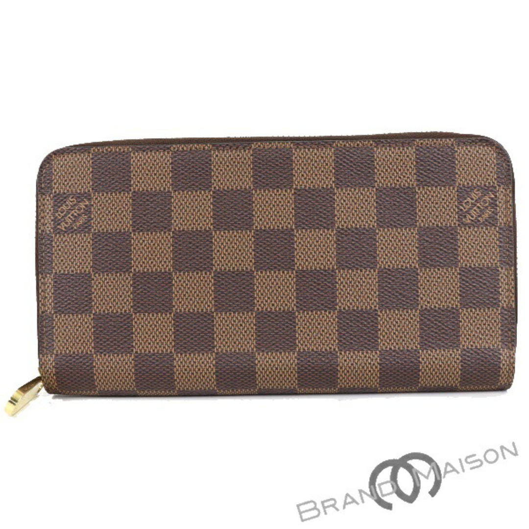 Aランク ルイ・ヴィトン ジッピーウォレット N41661 ダミエ ラウンドファスナー長財布 レディース LOUIS VUITTON ブラウン