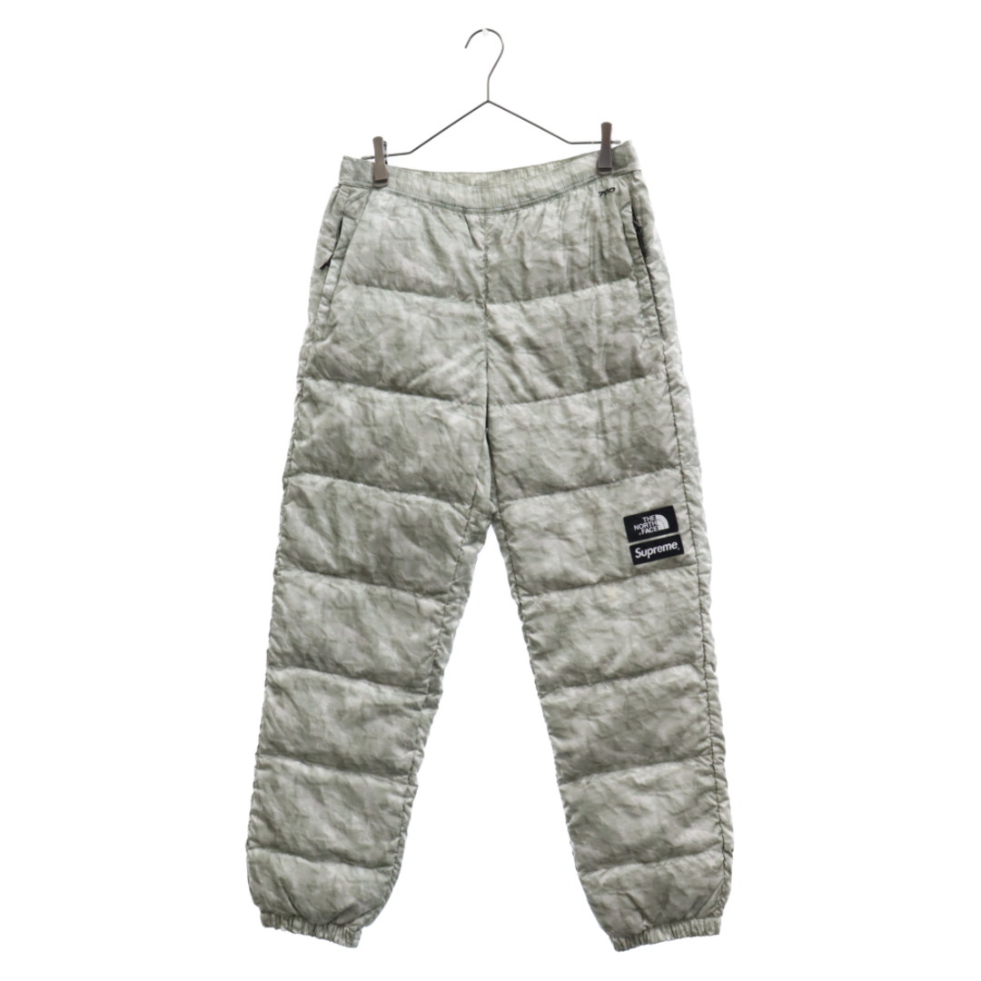 SUPREME シュプリーム 19AW×THE NORTH FACE Paper Print Nuptse Pant ペーパープリント ダウン ヌプシパンツ グレー ND91805I