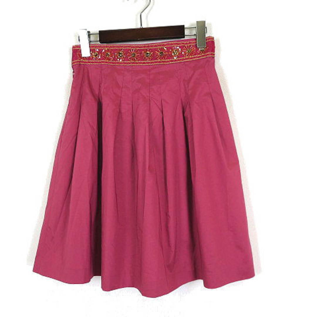 TOCCA(トッカ)のトッカ スカート ビジュー スパンコール ビーズ 装飾 タック フレア M 2 レディースのスカート(ひざ丈スカート)の商品写真