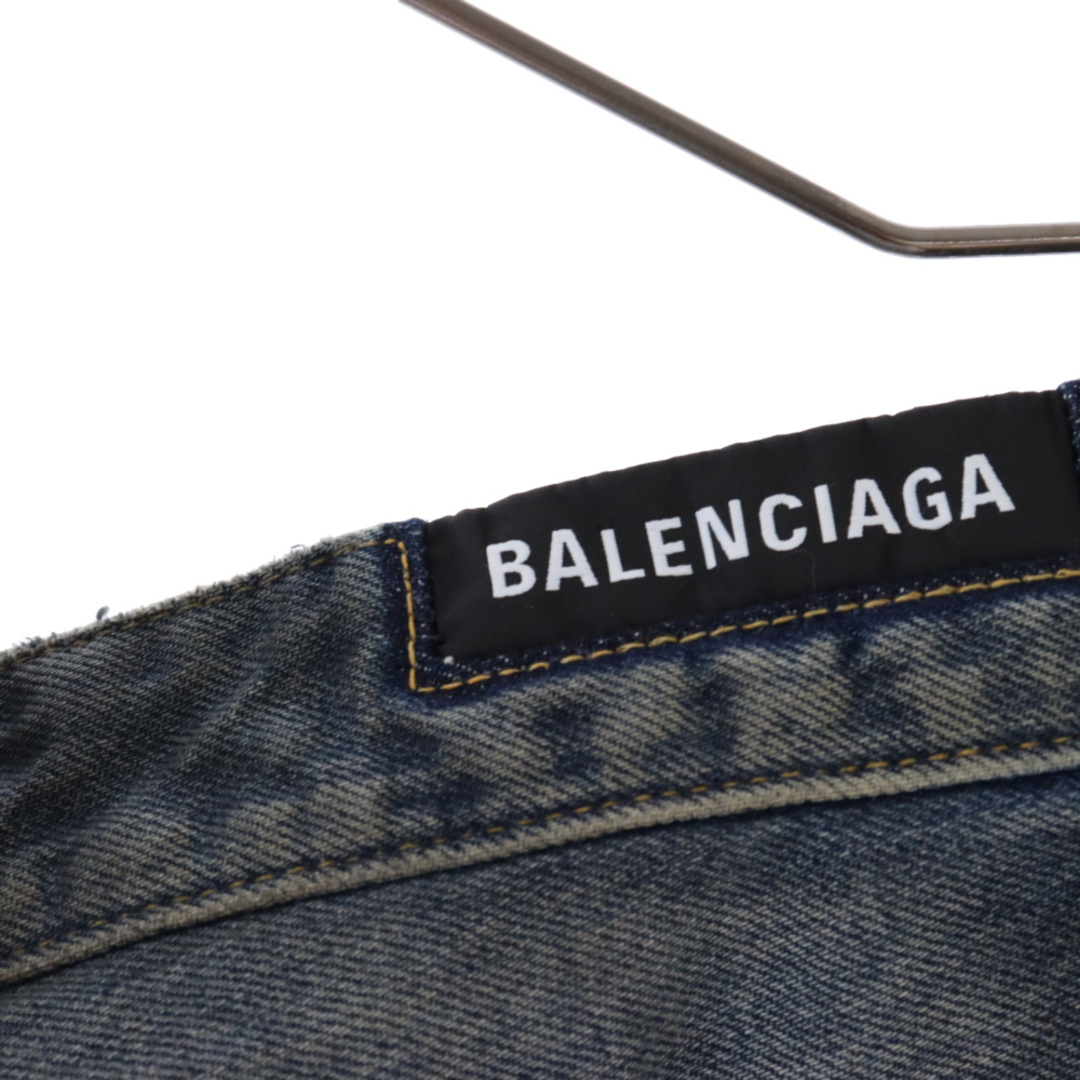 BALENCIAGA バレンシアガ 23SS 745213 TNW01 BAGGY PANTS ダメージ加工バギー デニムパンツ インディゴ 2