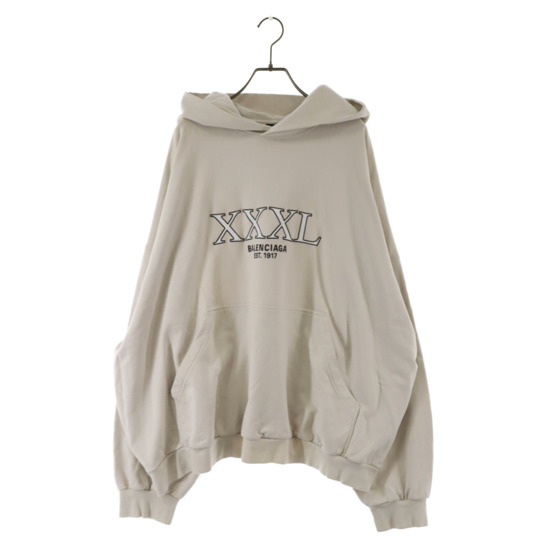 BALENCIAGA バレンシアガ 22AW XXXL Hoodie ロゴ刺繍プルオーバーパーカー グレー 713677 TNVD9