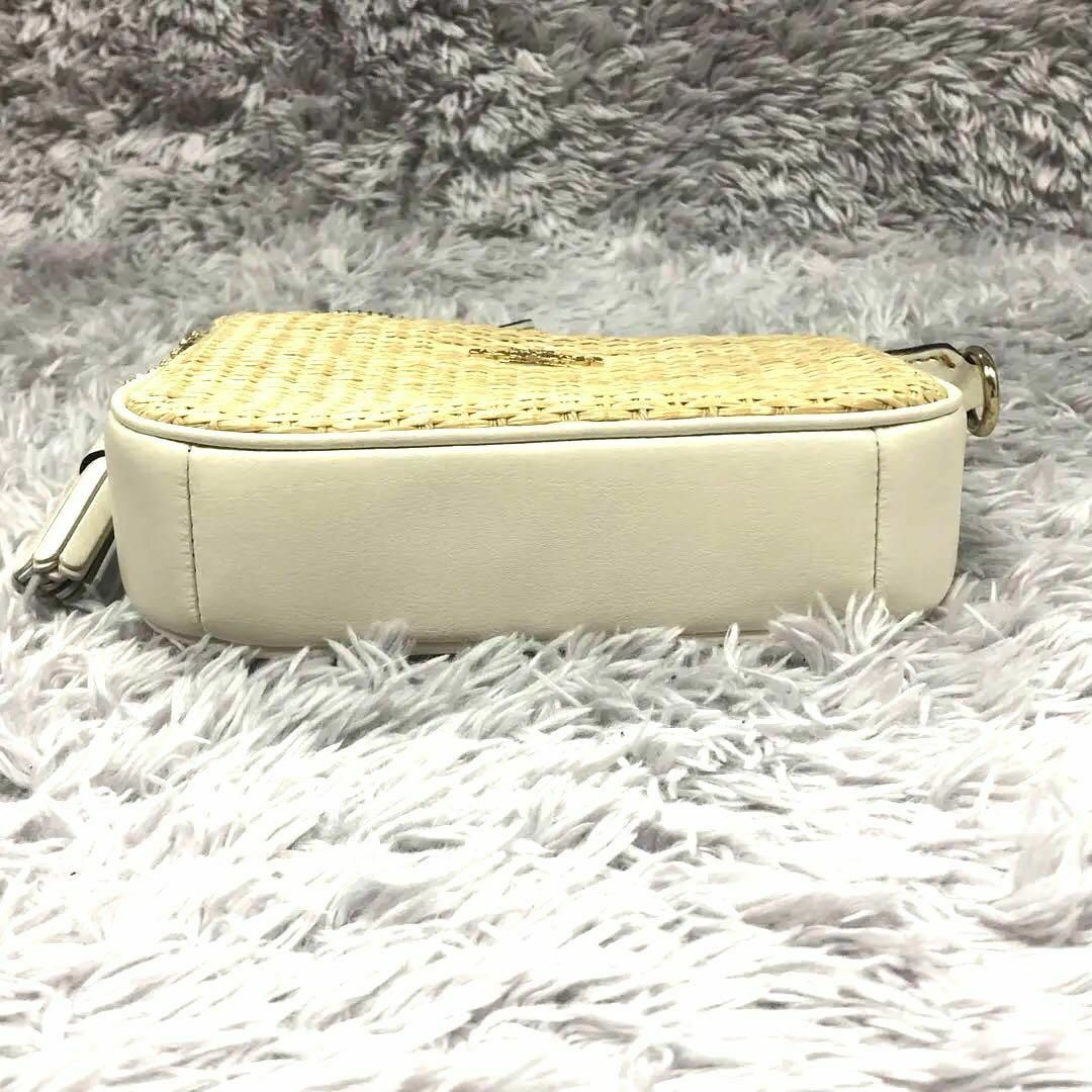 ⭐COACH⭐コーチ⭐新品 クラッチハンドバッグ ストロー ベージュ スマホ