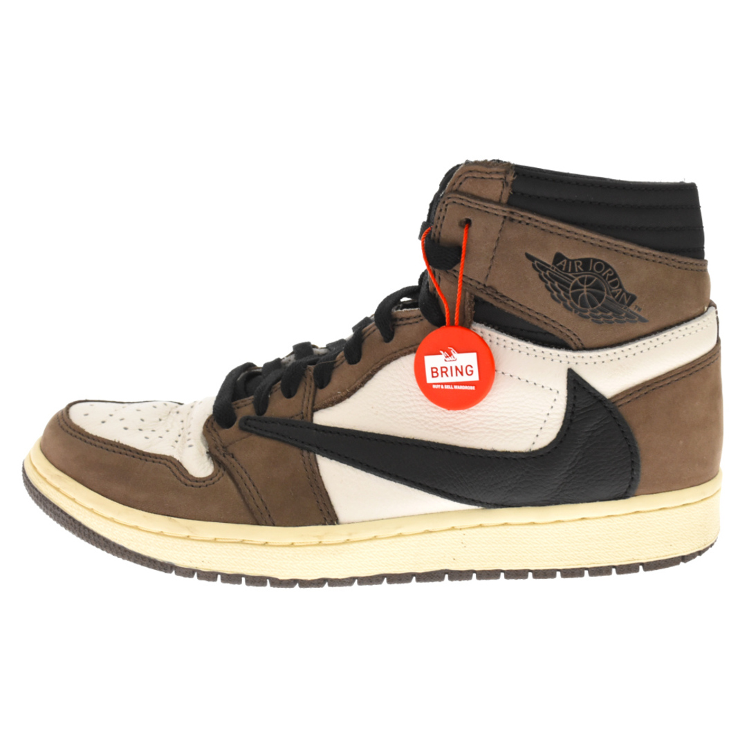 NIKE ナイキ ×TRAVIS SCOTT AIR JORDAN 1 HIGH OG TS SP トラヴィススコットエアジョーダン1ハイカットスニーカー ブラウン US8.5/26.5cm CD4487-100