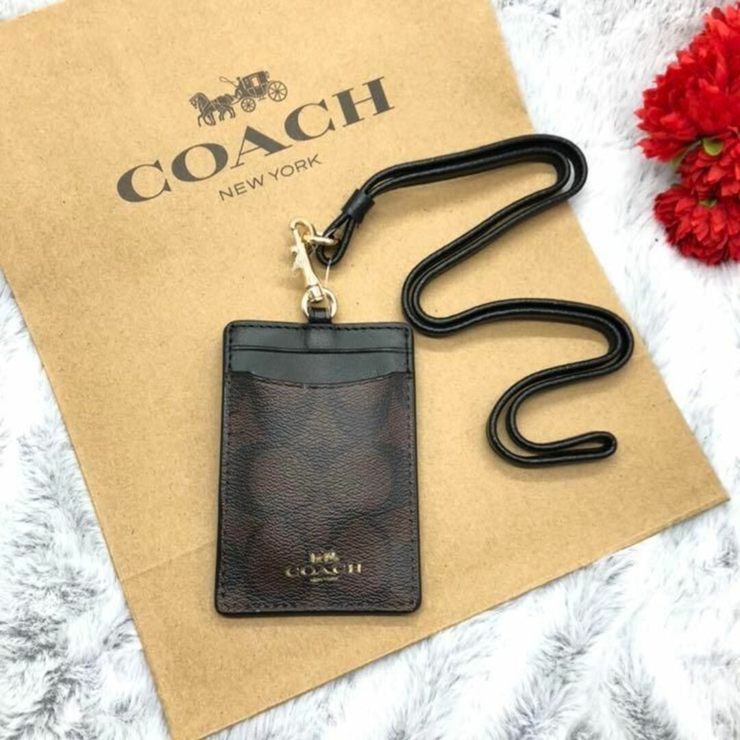 ⭐COACH⭐コーチ⭐IDケース パスケース 茶ブラウン黒 新品 | フリマアプリ ラクマ