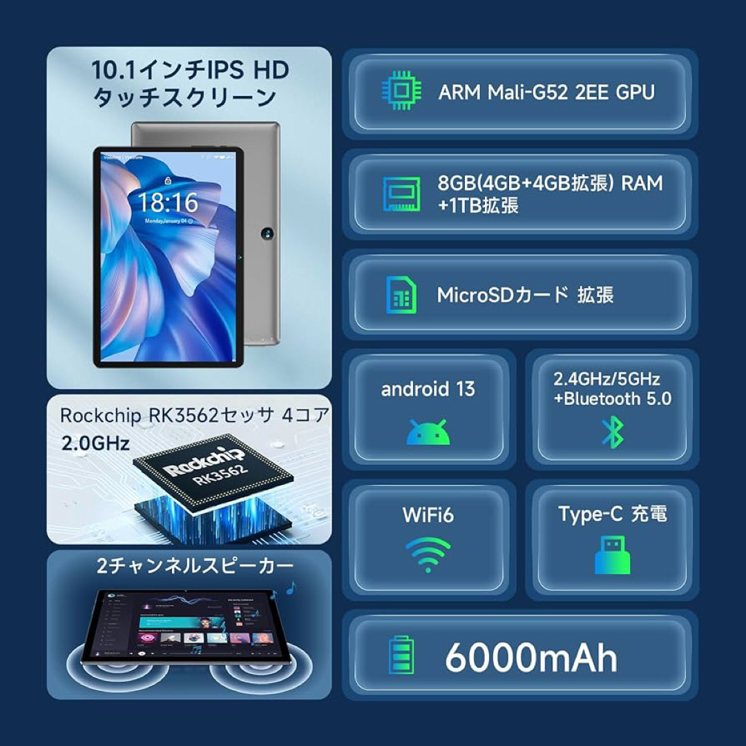 ⭐️2023年最新⭐️Android13 タブレット　8インチ　WiFi  64GB