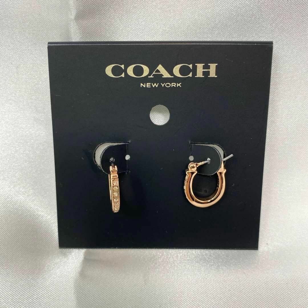 COACH☆人気☆シグネチャーピアス☆ローズゴールド