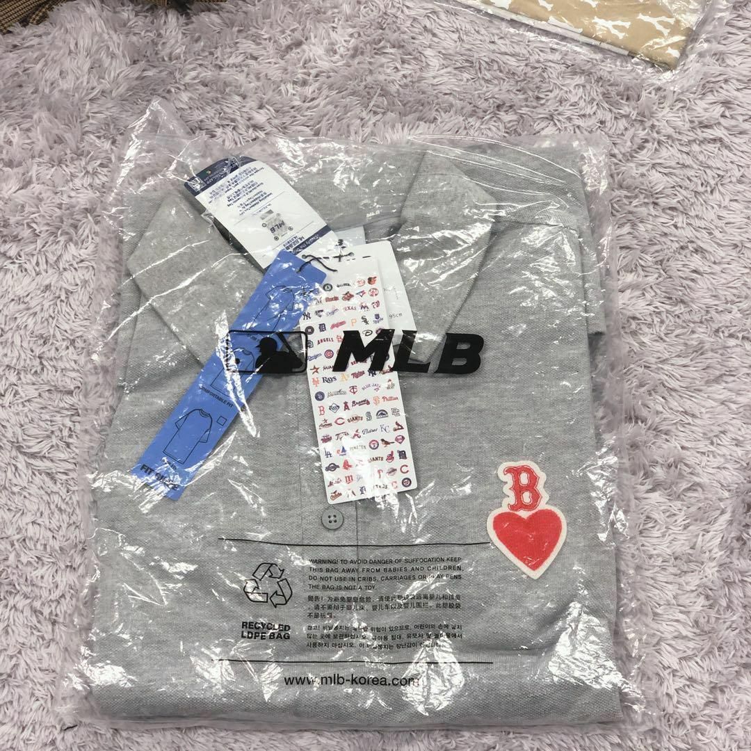 MLB(メジャーリーグベースボール)の韓国限定⭐MLB Korea⭐新品 Mポロシャツワンピース ピケ グレー レディースのワンピース(ひざ丈ワンピース)の商品写真