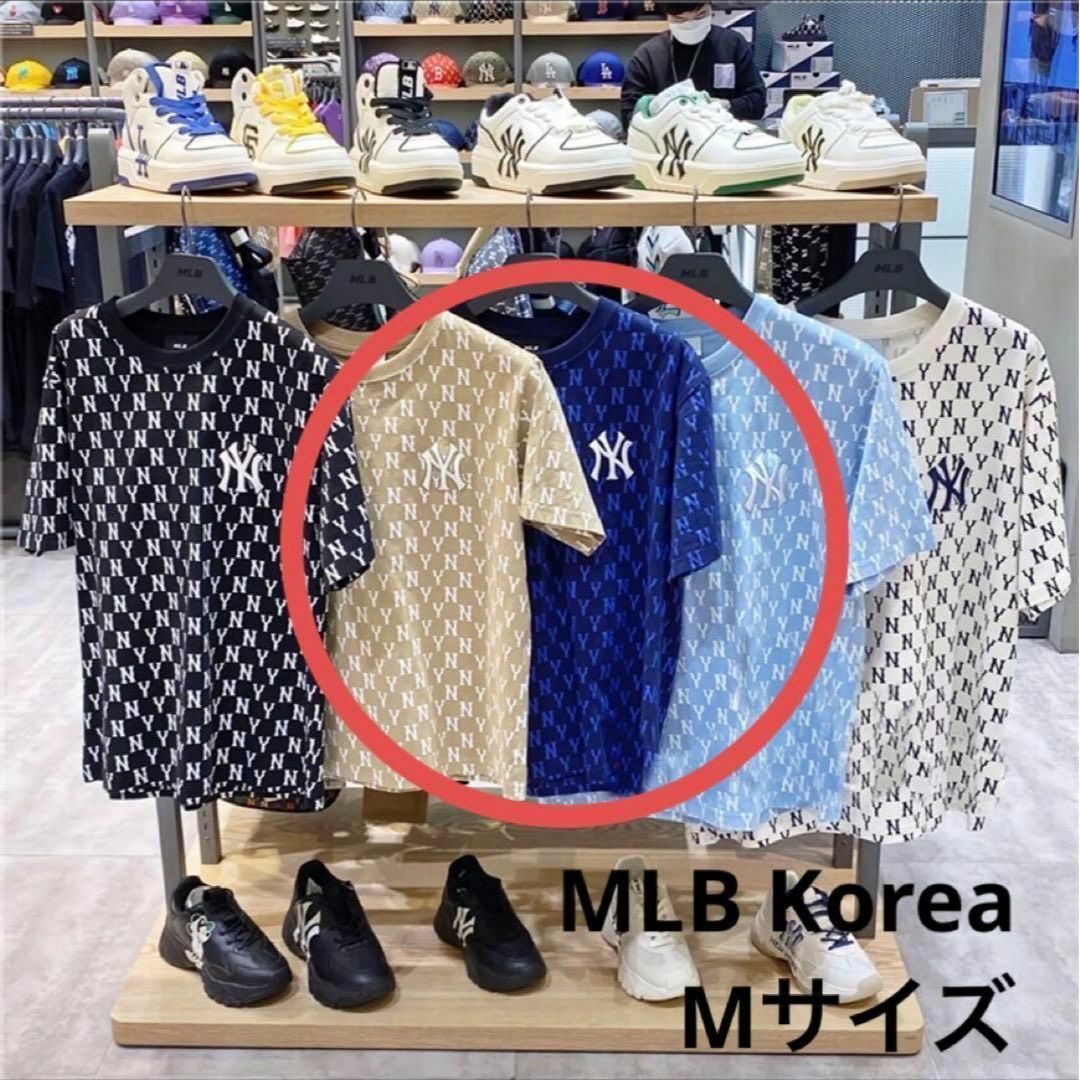 韓国限定⭐MLB Korea⭐新品 Tシャツ Mサイズ モノグラム紺色ネイビー