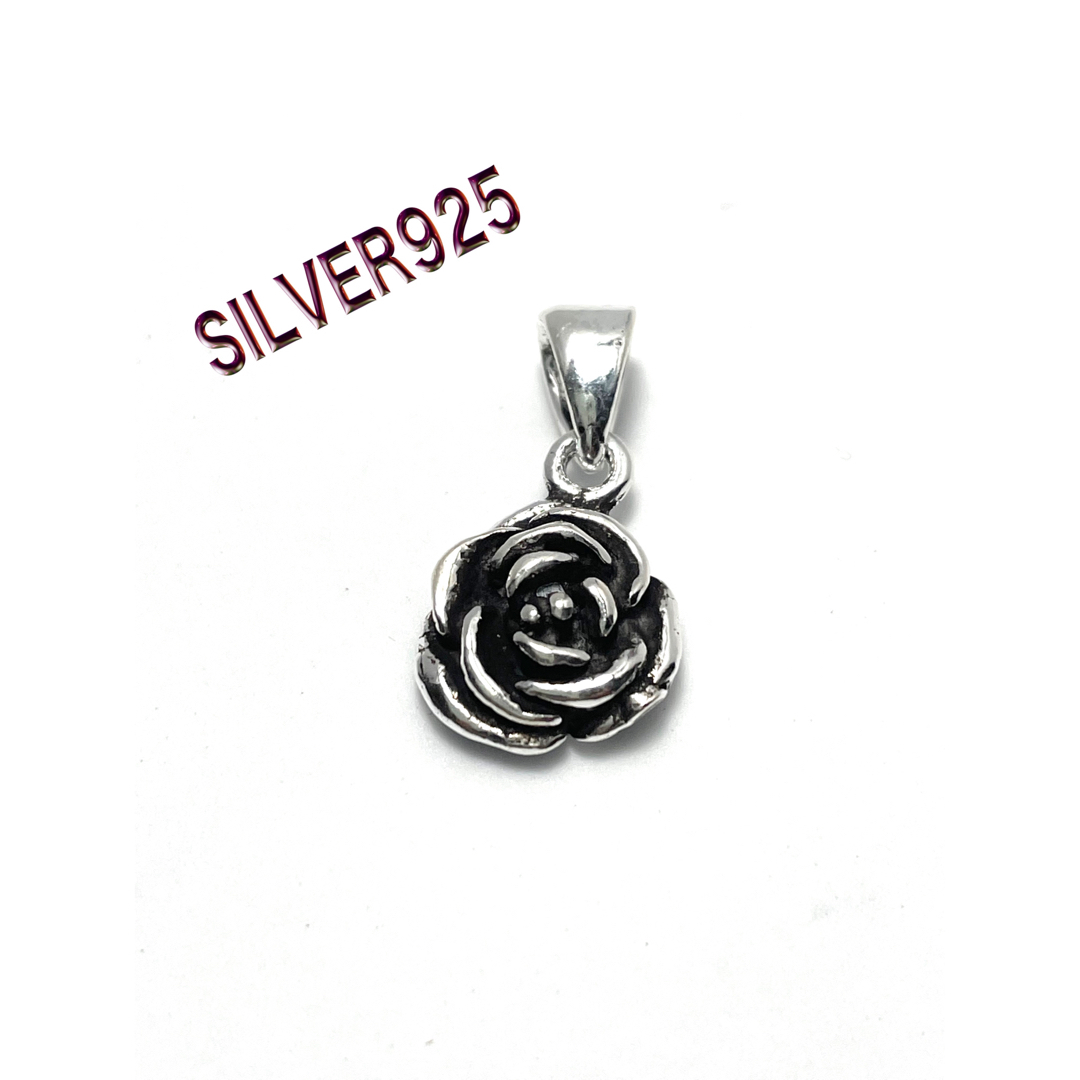 SILVER925スターリングシルバー925ペンダントトップバラ薔薇