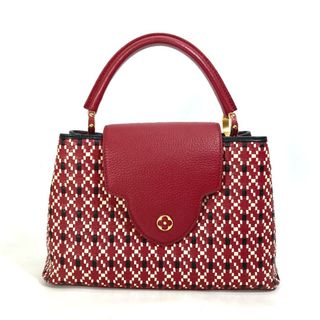 ルイヴィトン(LOUIS VUITTON)のルイヴィトン LOUIS VUITTON カプシーヌPM M42926 プレーティング LVシグネチャー 2WAY カバン ハンドバッグ レザー ルビー レッド(ハンドバッグ)