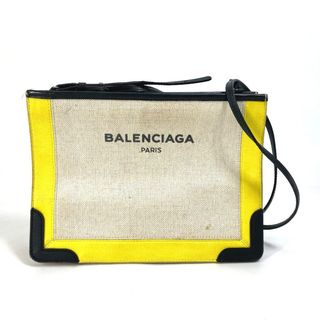 バレンシアガ(Balenciaga)のバレンシアガ BALENCIAGA ネイビー ポシェット 339937 斜め掛け クラッチバッグ ポーチ ショルダーバッグ レザー/コーティングキャンバス イエロー(ショルダーバッグ)