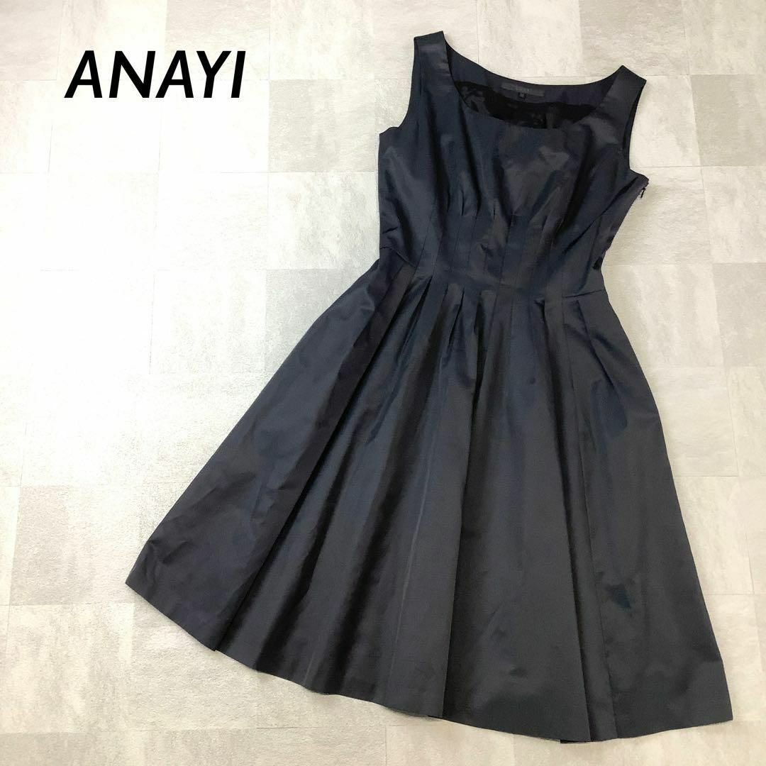 美品】ANAYI ノースリーブ プリンセス ライン ワンピース ブラック ...