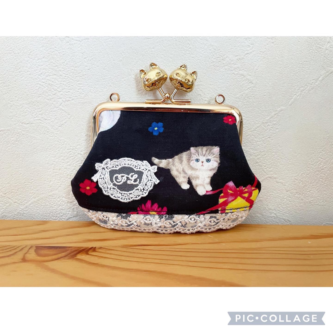 franche lippee(フランシュリッペ)のがま口＊いたずらねこ＊フランシュリッペ ハンドメイドのファッション小物(ポーチ)の商品写真