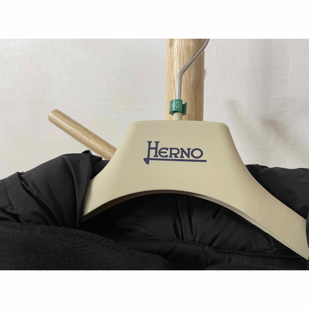 HERNO(ヘルノ)の新品　HERNO ヘルノ　コンビネーションコート　ダウンコート　40 ブラック レディースのジャケット/アウター(ダウンコート)の商品写真