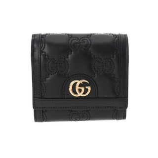 グッチ(Gucci)のグッチ  GGマトラッセ カードケースウォレット 二つ折り財布 ブラック(マネークリップ)