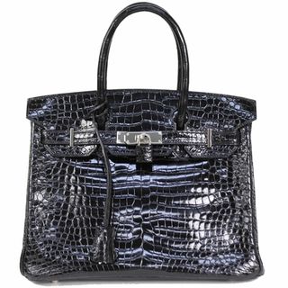 エルメス(Hermes)の　エルメス HERMES バーキン30 □H刻 ブラック シルバー金具 ポロサス レディース ハンドバッグ(ハンドバッグ)