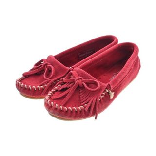 ミネトンカ(Minnetonka)のMINNETONKA モカシン/デッキシューズ US5(22cm位) 赤 【古着】【中古】(スリッポン/モカシン)