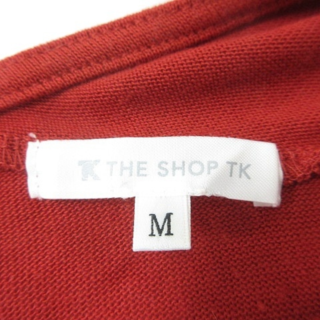 THE SHOP TK(ザショップティーケー)のザショップティーケー ニット カットソー Vネック 長袖 M 赤 レッド ■MO レディースのトップス(ニット/セーター)の商品写真