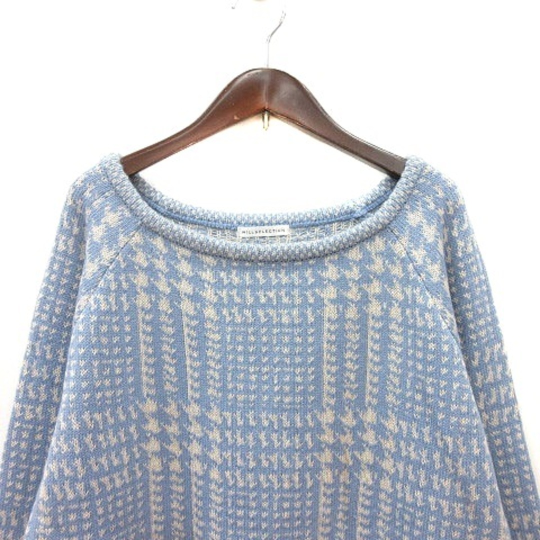 ウィルセレクション ニット セーター 総柄 長袖 1 水色 ライトブルー ■MO 2