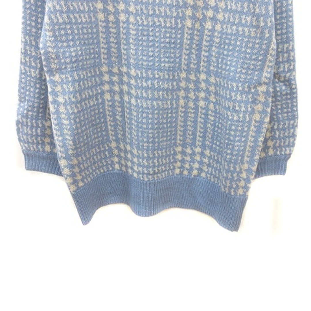 ウィルセレクション ニット セーター 総柄 長袖 1 水色 ライトブルー ■MO 3
