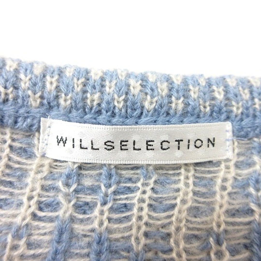 WILLSELECTION(ウィルセレクション)のウィルセレクション ニット セーター 総柄 長袖 1 水色 ライトブルー ■MO レディースのトップス(ニット/セーター)の商品写真