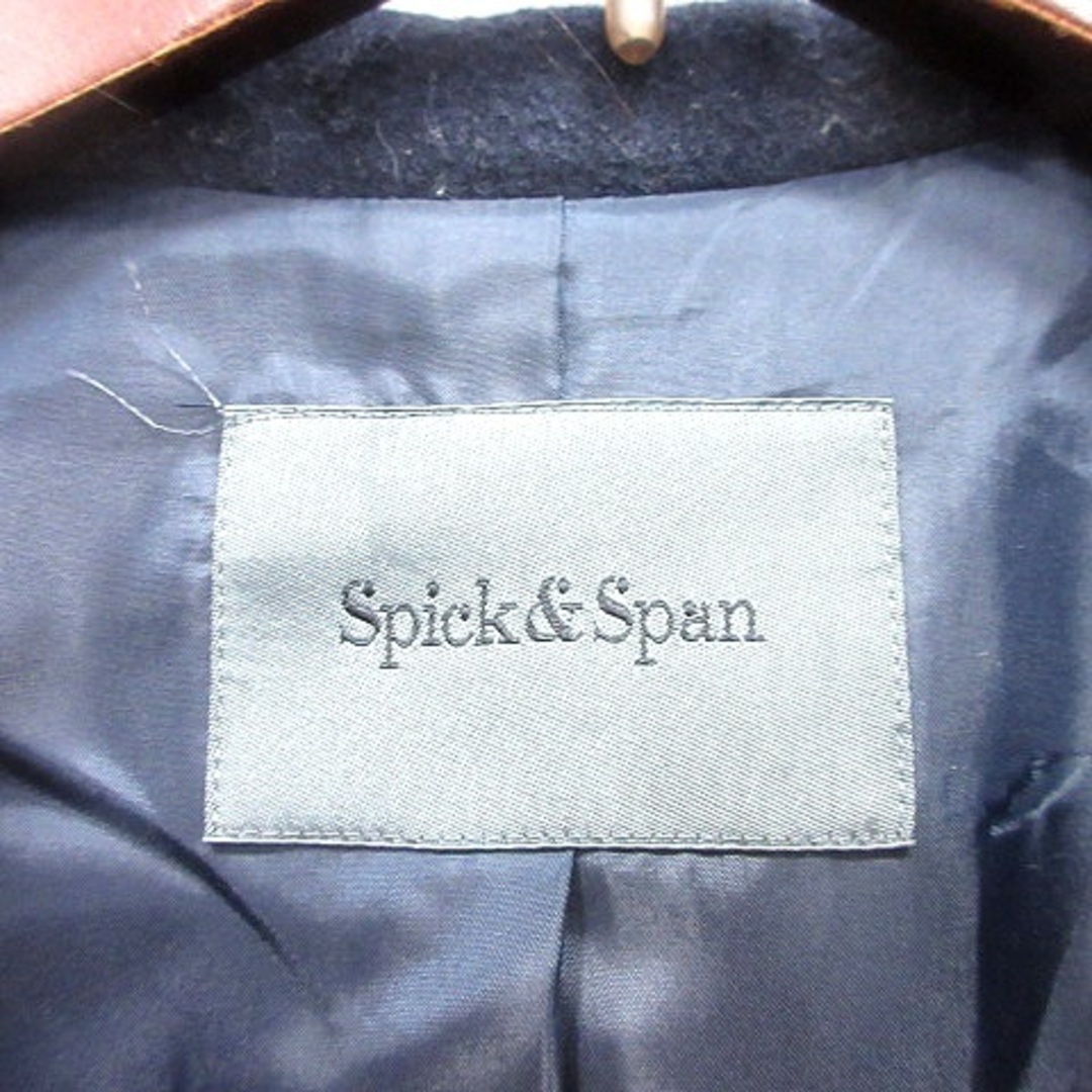 Spick & Span(スピックアンドスパン)のスピック&スパン ロングコート フード ジップアップ 総裏地 ウール 38 紺 レディースのジャケット/アウター(その他)の商品写真