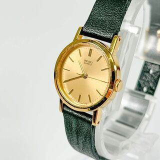 セイコー(SEIKO)の【送料無料】i61 SEIKO セイコー　ステンレス　ゴールド　革ベルト　黒(腕時計)