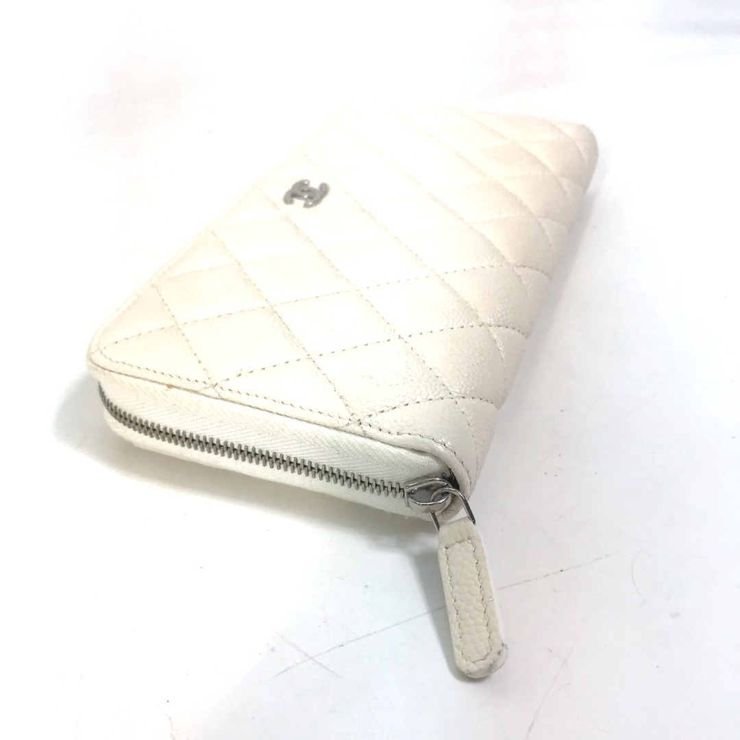 CHANEL(シャネル)のシャネル CHANEL ラウンドファスナー A50097 マトラッセ CC ココマーク キルティング ウォレット 長財布 キャビアスキン ホワイト レディースのファッション小物(財布)の商品写真