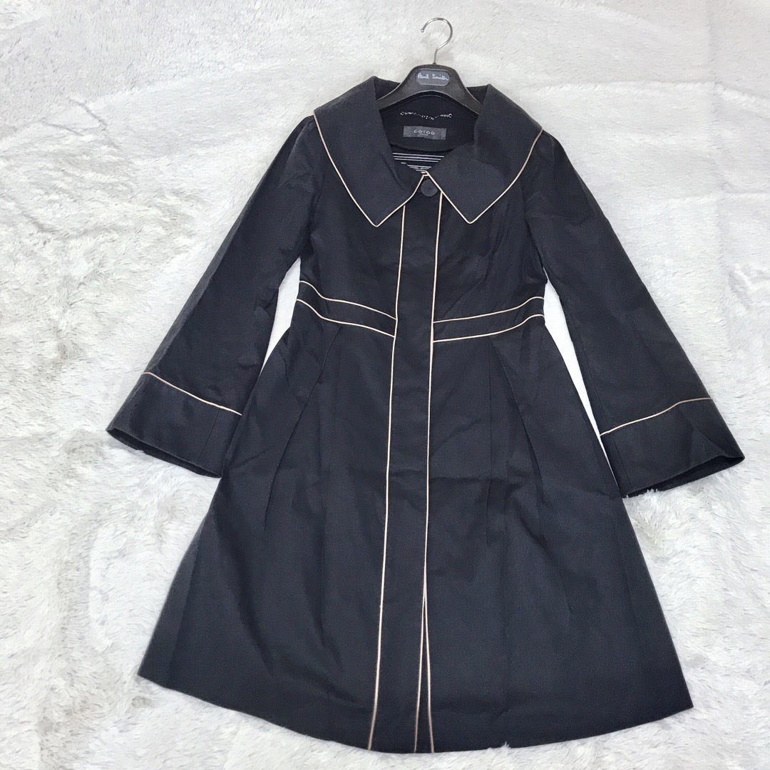 COTOO(コトゥー)のCOTOO コトゥー ステンカラーコート スプリングコート 黒 M ブラック  レディースのジャケット/アウター(スプリングコート)の商品写真