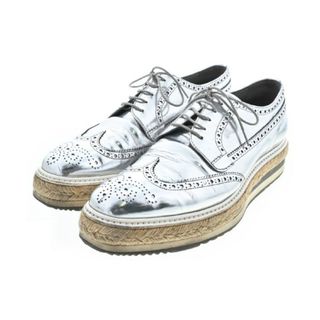 プラダ(PRADA)のPRADA プラダ ビジネス・ドレスシューズ UK7(25.5cm位) シルバー 【古着】【中古】(ドレス/ビジネス)