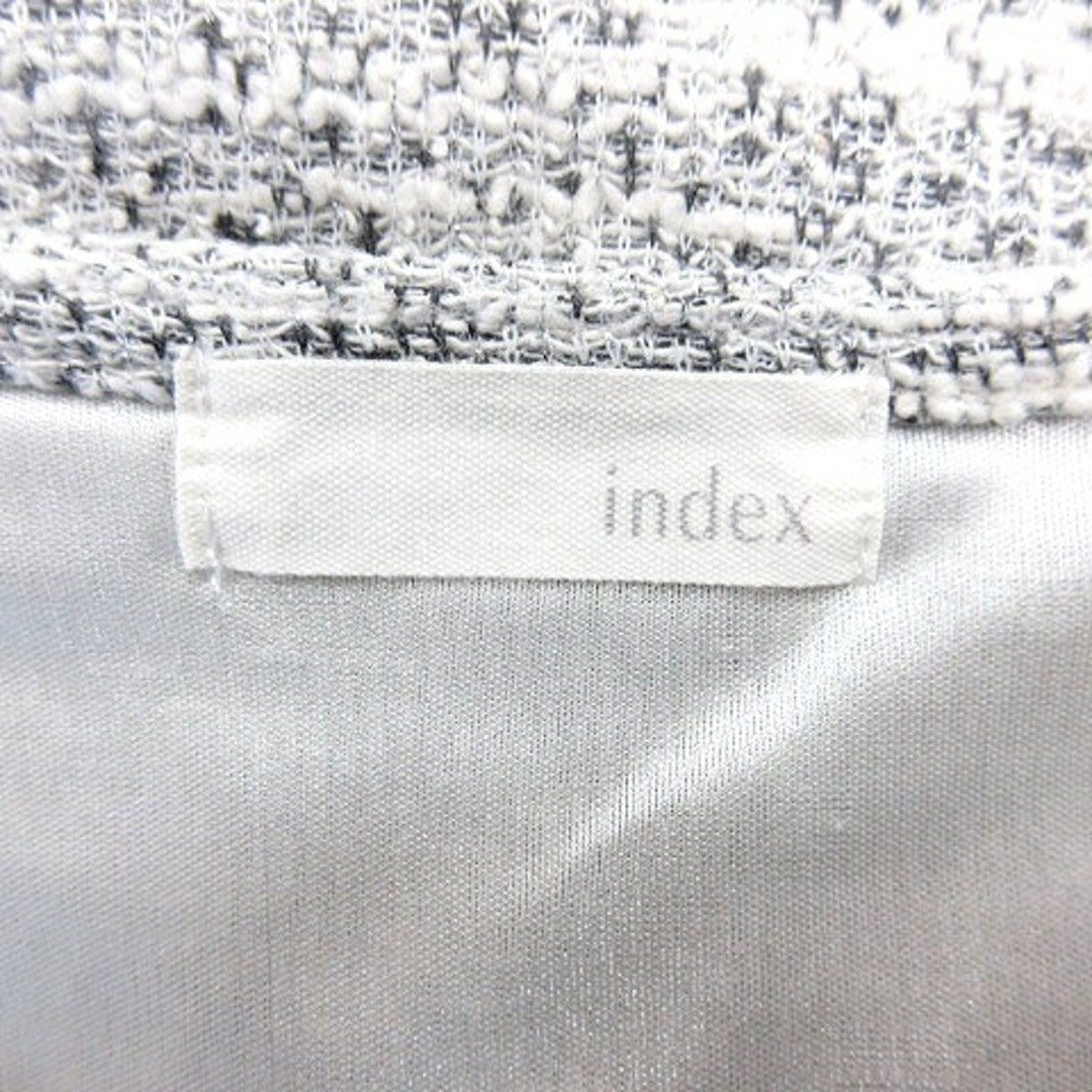 INDEX(インデックス)のインデックス ツイードニット カットソー ボートネック 総柄 長袖 M グレー レディースのトップス(ニット/セーター)の商品写真