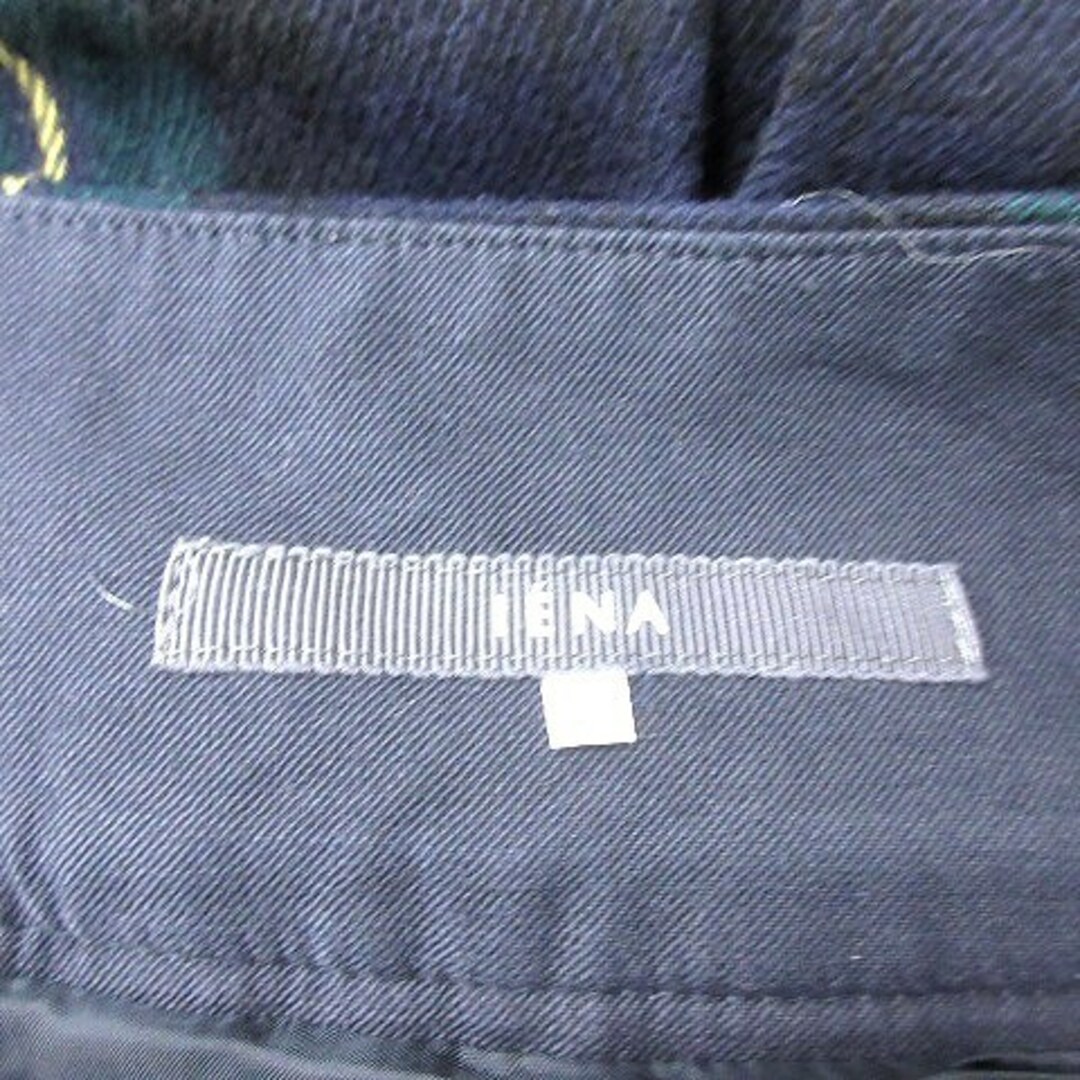 IENA(イエナ)のイエナ IENA プリーツスカート ミニ チェック ウール 38 紺 ネイビー レディースのスカート(ミニスカート)の商品写真