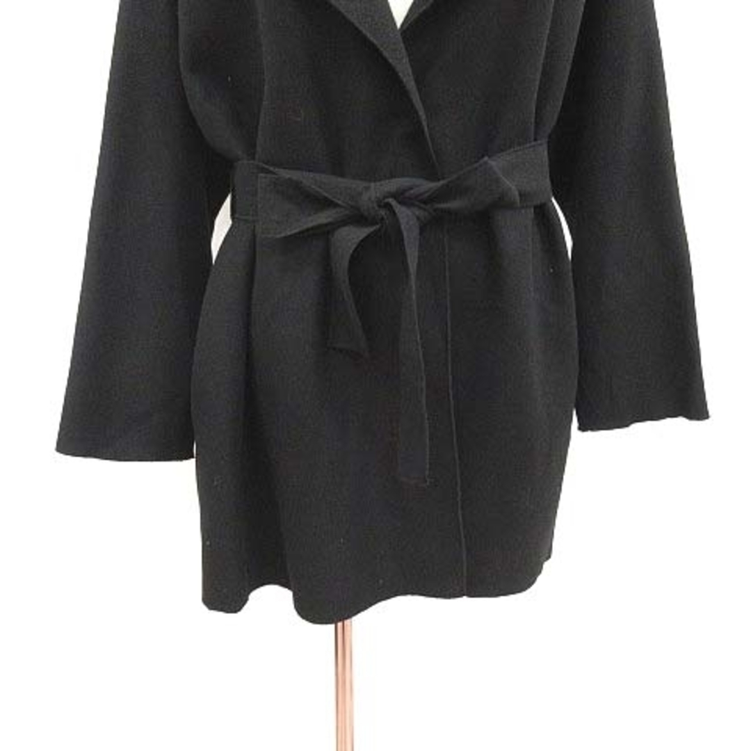 chocol raffine robe(ショコラフィネローブ)のショコラフィネローブ コート ミディ丈 起毛 ウエストマーク F 黒 ■MO レディースのジャケット/アウター(その他)の商品写真
