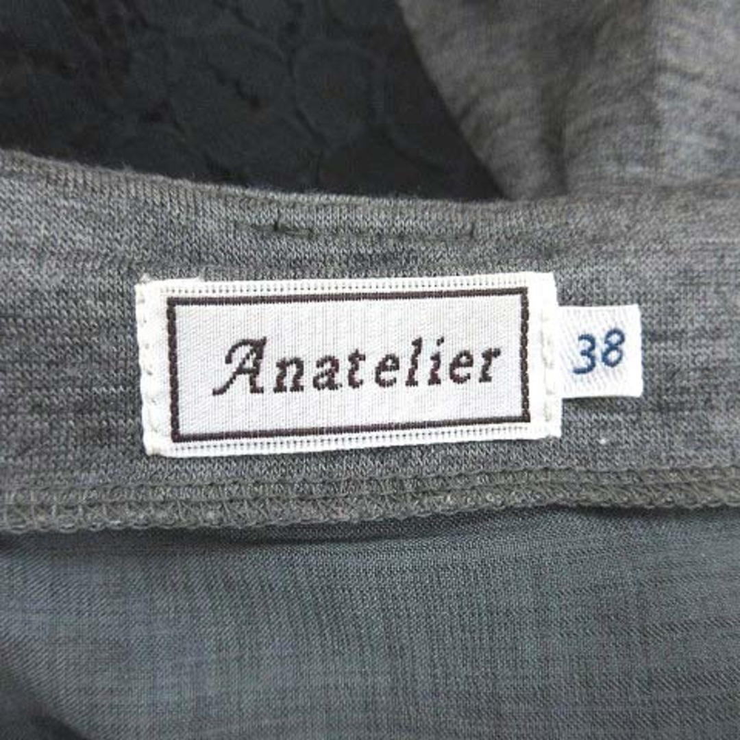 anatelier(アナトリエ)のアナトリエ カットソー 七分袖 切替 レース リボン 38 チャコールグレー レディースのトップス(ニット/セーター)の商品写真