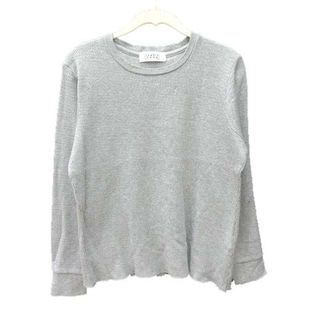 ローリーズファーム(LOWRYS FARM)のローリーズファーム Tシャツ カットソー 長袖 クルーネック 総柄 M グレー(カットソー(長袖/七分))