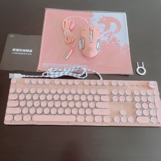 ❤️ピンク タイプライター キーボード❤️マウス付き マウスパッド レトロ