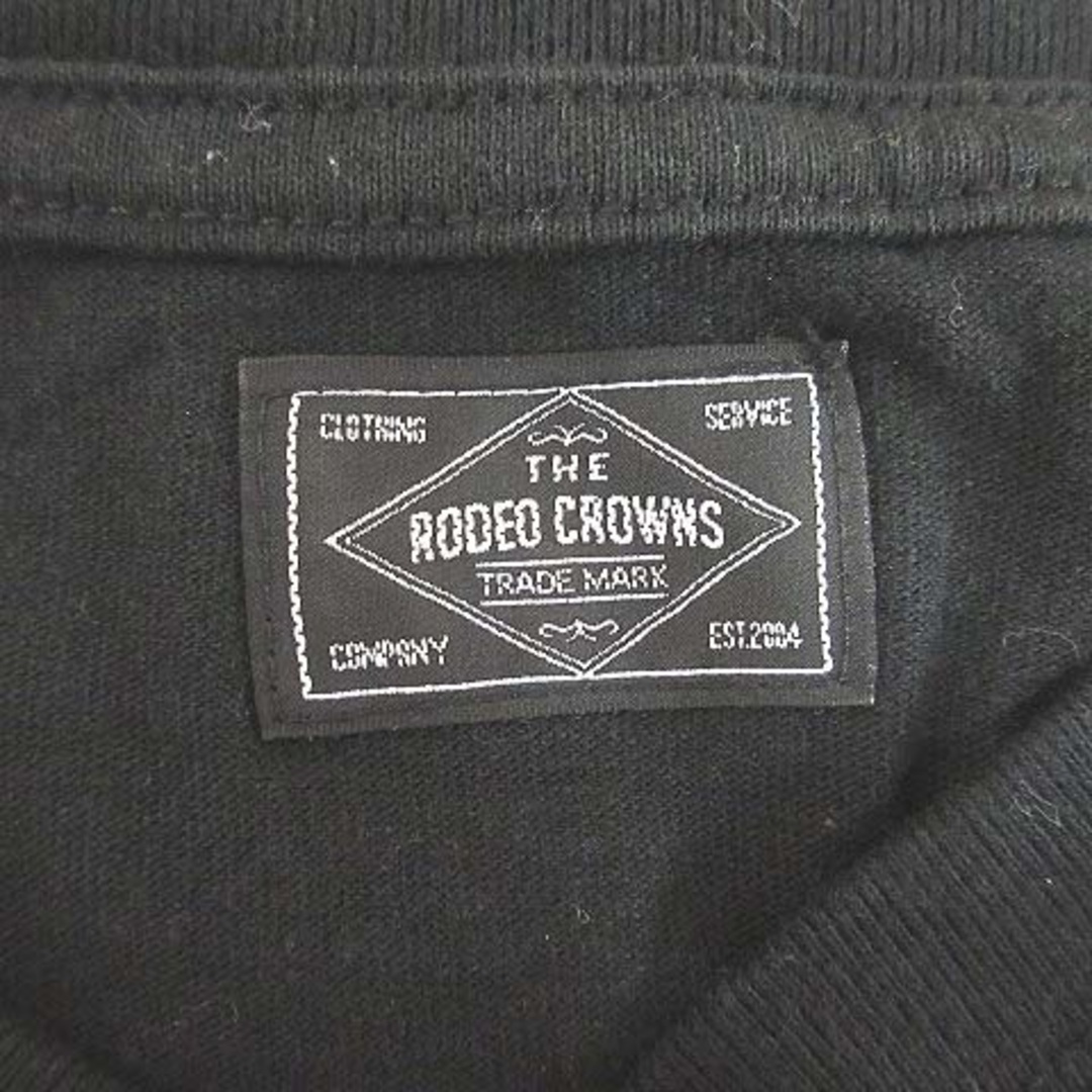 RODEO CROWNS(ロデオクラウンズ)のロデオクラウンズ Tシャツ 五分袖 クルーネック バックプリント L 黒 レディースのトップス(その他)の商品写真