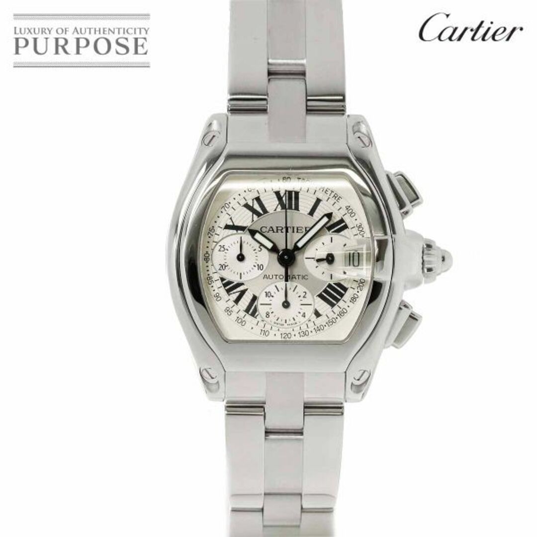 カルティエ Cartier ロードスター XL クロノグラフ W62006X6 メンズ 腕時計 デイト シルバー 文字盤 オートマ 自動巻き Roadster VLP 90206314